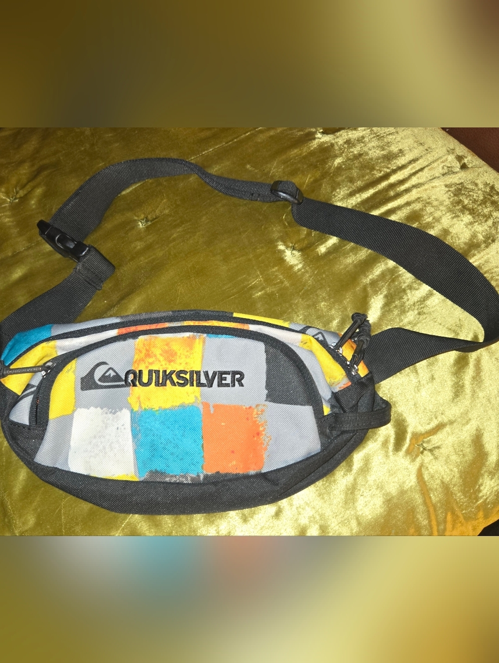 Quiksilver Colorblock Waist Pack in Yellow, Blue, Orange, Gray
